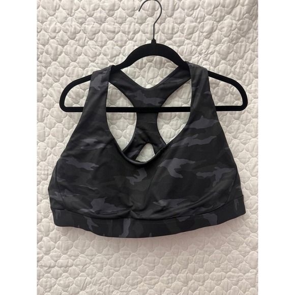 Athleta Black and‎ Gray Camo Adjustable Sports Bra Size 3X - Picture 1 of 7